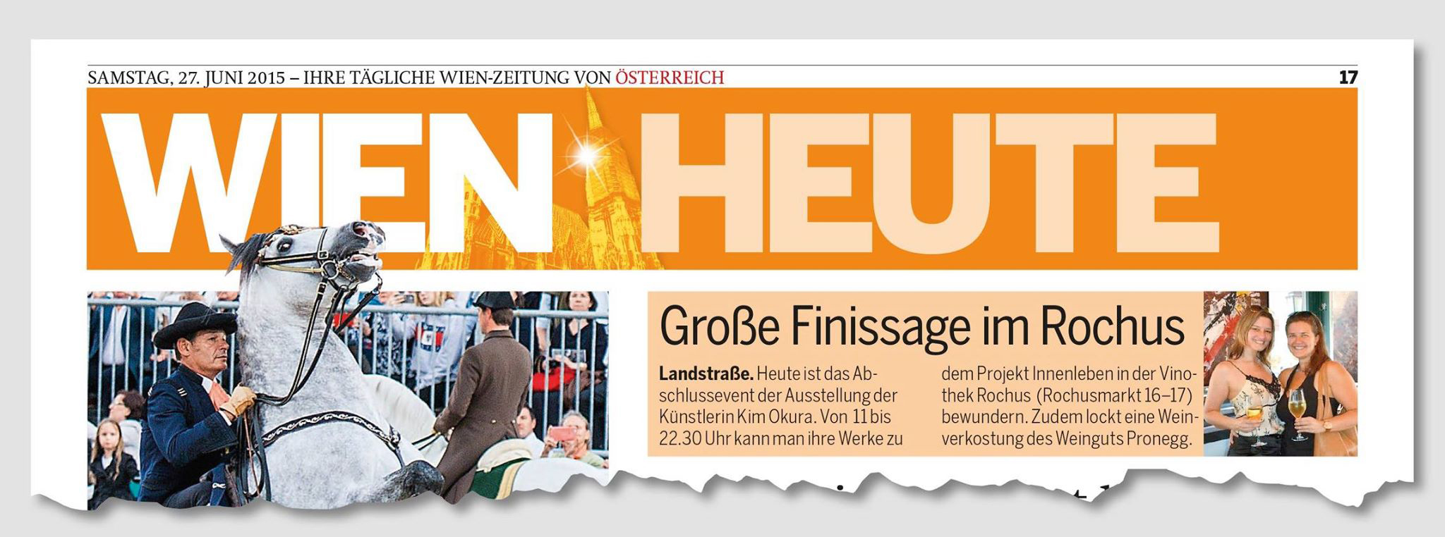 ÖSTERREICH Artikel zur KIM OKURA Finissage, Ausstellung INNENLEBEN in der Vinothek Rochus Wien