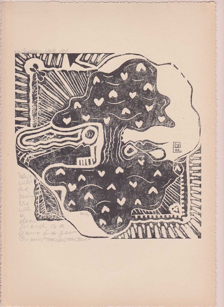 Herzerlbaum, The Love Toolbox, Linolprint (c) Kim Okura 