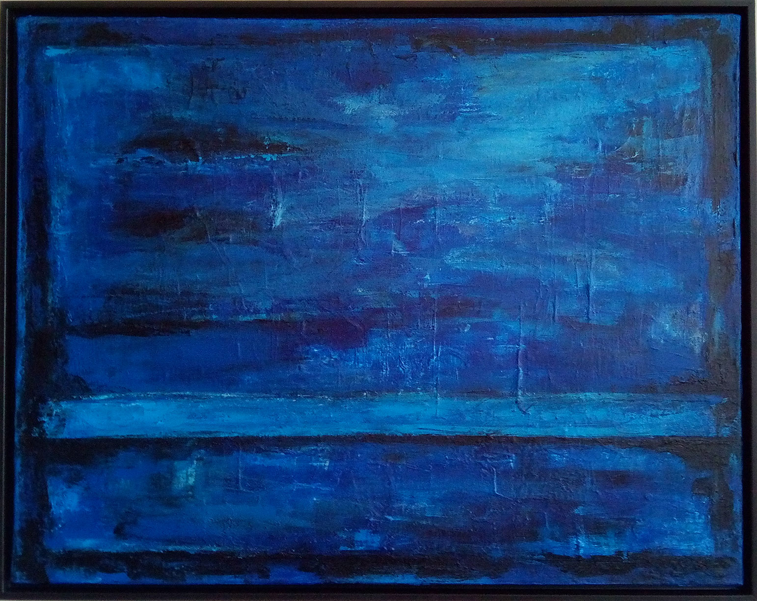 Blue Painting HEAVEN BRIDGE mixed media on canvas artist Kim Okura