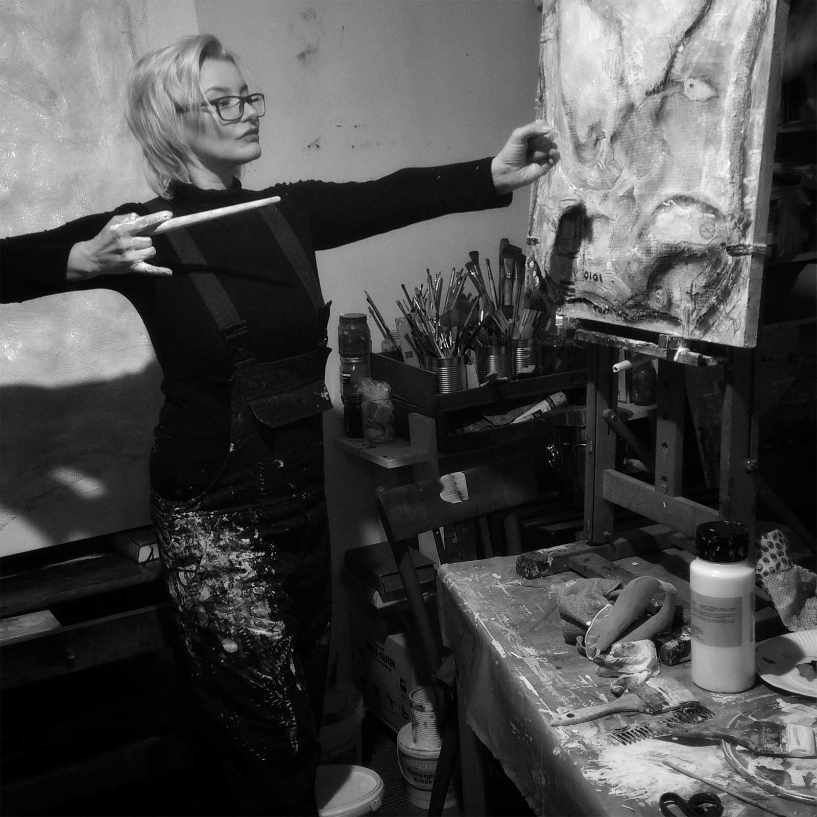 Kim Okura at her studio in Vienna Jan 2020